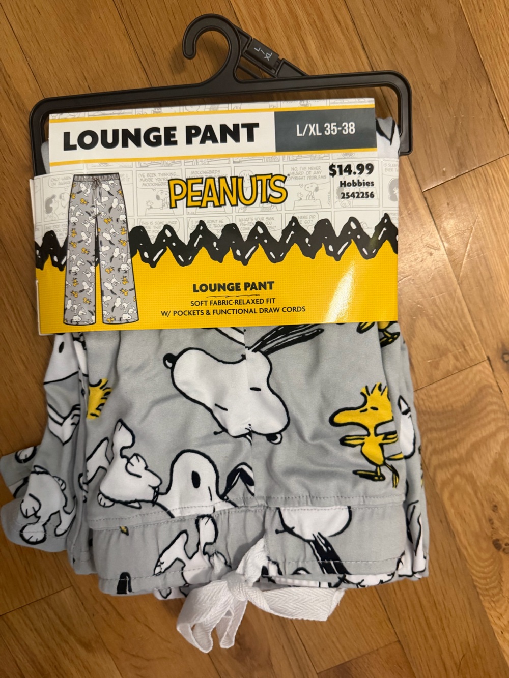 Peanuts Lounge Pants Snoopy & Woodstock Gray Yellow